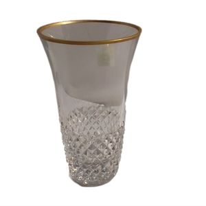 CRYSTAL D'ARQUE LONGCHAMP GOLD FINISHED VASE